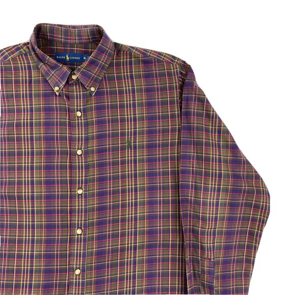 Ralph Lauren Men's XL Multicolor Plaid Oxford Preppy American Corpcore top - Picture 3 of 9